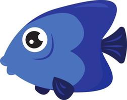 blauw vis, illustratie, vector Aan een wit achtergrond.