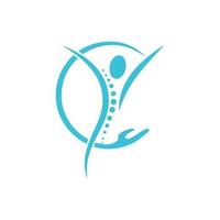 logo illustratie van een gezond persoon met zijn ruggengraat, het beeldt af een chiropractie bedrijf vector