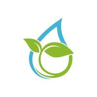een logo illustratie van een combinatie van water en planten vector