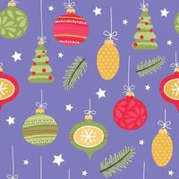 Kerstmis naadloos vector patroon met Kerstmis decoraties. voor stoffen, omhulsel papier, achtergronden..