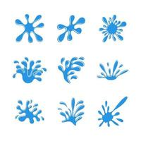 reeks van blauw water plons vector. vector