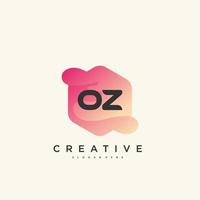 oz eerste brief kleurrijk logo icoon ontwerp sjabloon elementen vector kunst