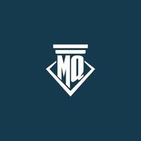 mq eerste monogram logo voor wet stevig, advocaat of pleiten voor met pijler icoon ontwerp vector
