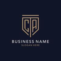 ca eerste logo monogram met gemakkelijk luxe schild icoon ontwerp vector