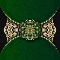 luxe mandala achtergrond, groen en goud vector