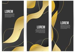 goud helling verticaal banners verzameling vector