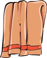 oranje handdoek, illustratie, vector Aan wit achtergrond.