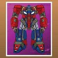 mecha robot gundam gebouwd door hoofd arm lichaam been wapen illustratie premie vector