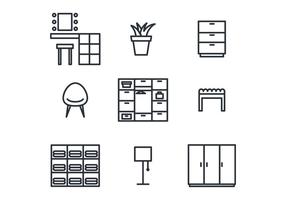 Dressing Room Icon Set vector