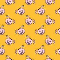 weinig konijn lachen, naadloos patroon Aan geel achtergrond. vector