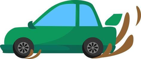 groen auto, illustratie, vector Aan wit achtergrond.