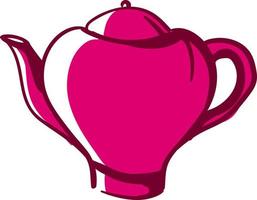 roze thee pot, illustratie, vector Aan wit achtergrond