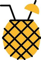 ananas sap, illustratie, vector Aan een wit achtergrond.