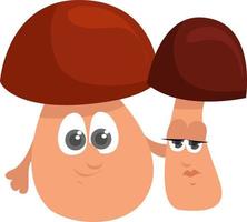 Woud paddestoelen, illustratie, vector Aan wit achtergrond