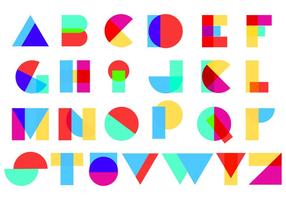 Full Color Abstract Alphabet vector