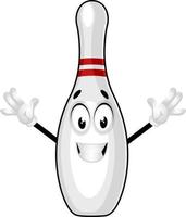 bowling pin gevoel Vrolijk, illustratie, vector Aan wit achtergrond.