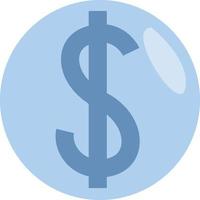 blauw dollar teken, illustratie, vector, Aan een wit achtergrond. vector