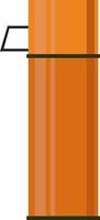 oranje thermosfles, illustratie, vector Aan wit achtergrond.