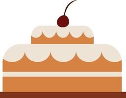 verjaardag taart, illustratie, vector Aan wit achtergrond.