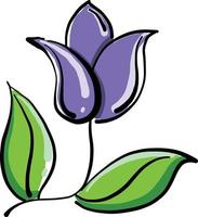 delicaat blauw bloem, illustratie, vector Aan wit achtergrond.