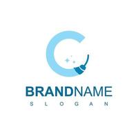 brief c, schoonmaak onderhoud logo vector