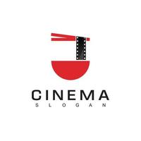 noodle film voor culinaire film logo ontwerp sjabloon geïsoleerd Aan wit achtergrond vector