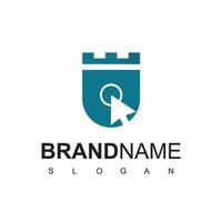 beveiligen logo sjabloon, Klik schild symbool vector