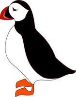 slaperig pinguïn, illustratie, vector Aan wit achtergrond.