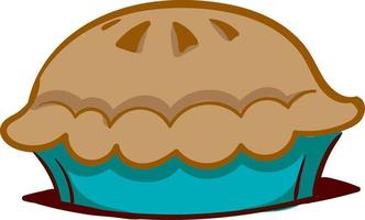 pompoen taart, illustratie, vector Aan wit achtergrond