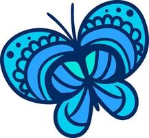 mooi blauw vlinder , illustratie, vector Aan wit achtergrond