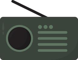 oud groen radio, illustratie, vector Aan wit achtergrond.