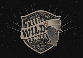 Wild Turkije silhouet logo label illustratie vector