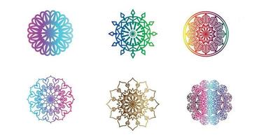 kleurrijk mandala , reeks mandala, mandala's, wijnoogst decoratief element, oosters patroon, vector, Islam, Arabisch, Indisch, Turks, Pakistan, Chinese, poef motieven, luxe sier- mandala vector