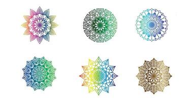 kleurrijk mandala , reeks mandala, mandala's, wijnoogst decoratief element, oosters patroon, vector, Islam, Arabisch, Indisch, Turks, Pakistan, Chinese, poef motieven, luxe sier- mandala vector