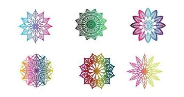 kleurrijk mandala , reeks mandala, mandala's, wijnoogst decoratief element, oosters patroon, vector, Islam, Arabisch, Indisch, Turks, Pakistan, Chinese, poef motieven, luxe sier- mandala vector