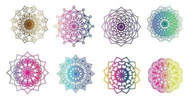 kleurrijk mandala , reeks mandala, mandala's, wijnoogst decoratief element, oosters patroon, vector, Islam, Arabisch, Indisch, Turks, Pakistan, Chinese, poef motieven, luxe sier- mandala vector