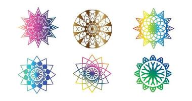 kleurrijk mandala , reeks mandala, mandala's, wijnoogst decoratief element, oosters patroon, vector, Islam, Arabisch, Indisch, Turks, Pakistan, Chinese, poef motieven, luxe sier- mandala vector