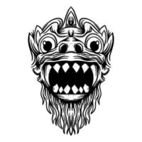 barong Bali illustratie hand- getrokken schetsen voor tatoeëren, stickers, enz vector