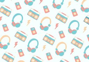 Pastel Music Head Phone Achtergrond vector