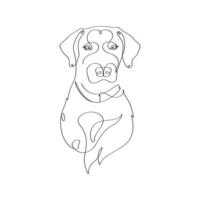 minimalistische hond elegant gaat verder lijn kunst tekening vector