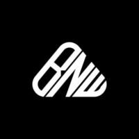 bnw brief logo creatief ontwerp met vector grafisch, bnw gemakkelijk en modern logo in ronde driehoek vorm geven aan.