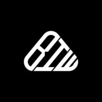 biw brief logo creatief ontwerp met vector grafisch, biw gemakkelijk en modern logo in ronde driehoek vorm geven aan.
