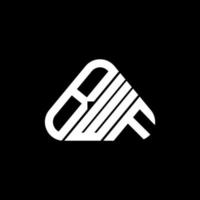 bwf brief logo creatief ontwerp met vector grafisch, bwf gemakkelijk en modern logo in ronde driehoek vorm geven aan.