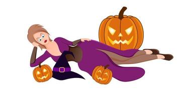 halloween heks vector illustratie, heks karakter vector illustratie