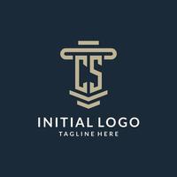 cs eerste logo monogram met gemakkelijk luxe pijler lijn vector ontwerp