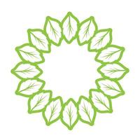 blad groen decoratie cirkel logo en symbool vector sjabloon