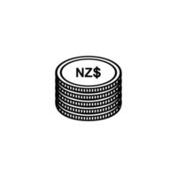nieuw Zeeland valuta icoon symbool. nieuw Zeeland dollar, nzd teken. vector illustratie
