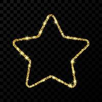 goud schitteren ster met glimmend sparkles vector