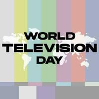 wereld televisie dag met Nee signaal backround en wereld kaart vector illustratie. voor poster, banier, kaart uitnodiging, web, sociaal media