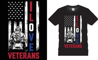 typografie veteranen dag creatief t-shirt ontwerp vector